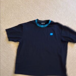 Black T-Shirt with Blue Accent
